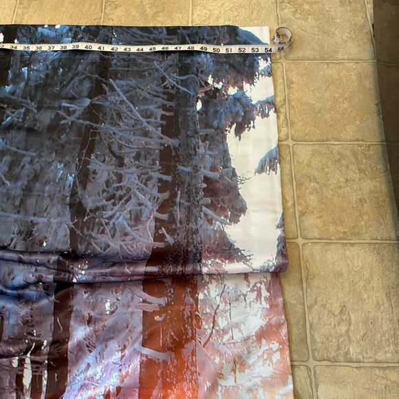 New Winter Wonderland Curtains, One Panel 54”Wx84”L, Sunset in snow-filled woods - Picture 4 of 11